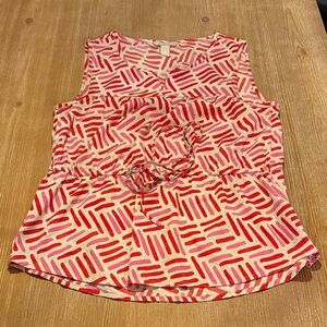 Banana Republic Red and Pink Patterned Top